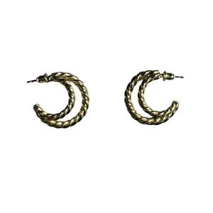 J. Crew Gold Twisted Hoop Earrings